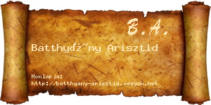 Batthyány Arisztid névjegykártya